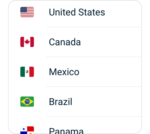 Tuoniao connect step 2, choose VPN server location